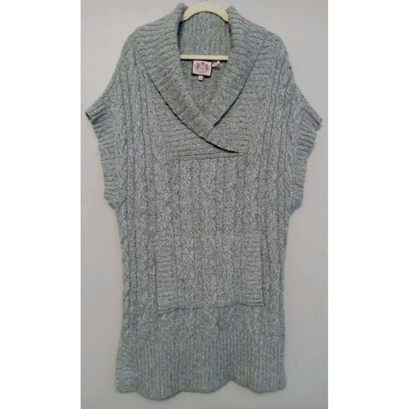juicy couture Women Grey Chunky Knit Wool Rabbit Blend‎ Sweater Dress Size Xl - Picture 1 of 7